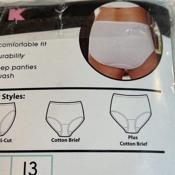Kmart PINK Briefs Underwear Womens Plus Sz 13 Cotton 5 Pack Blue Purple Polka Do - Picture 10 of 14
